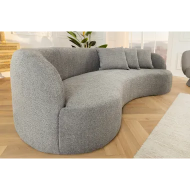Invicta Sofa ATELIER L 3 osobowa szare bouclé 230cm / 46545