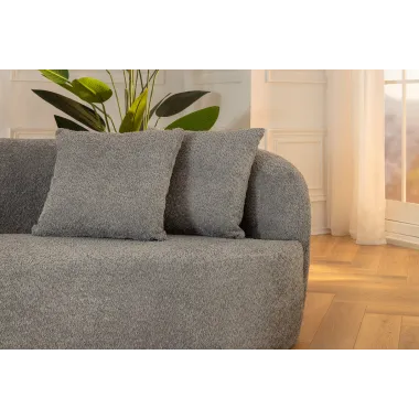Invicta Sofa ATELIER L 3 osobowa szare bouclé 230cm / 46545