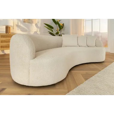 Invicta Sofa ATELIER L 3 osobowa beżowe bouclé 230cm / 46546