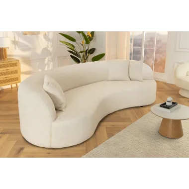 Invicta Sofa ATELIER L 3 osobowa beżowe bouclé 230cm / 46546