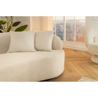 Invicta Sofa ATELIER L 3 osobowa beżowe bouclé 230cm / 46546