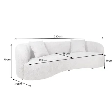Invicta Sofa ATELIER L 3 osobowa beżowe bouclé 230cm / 46546
