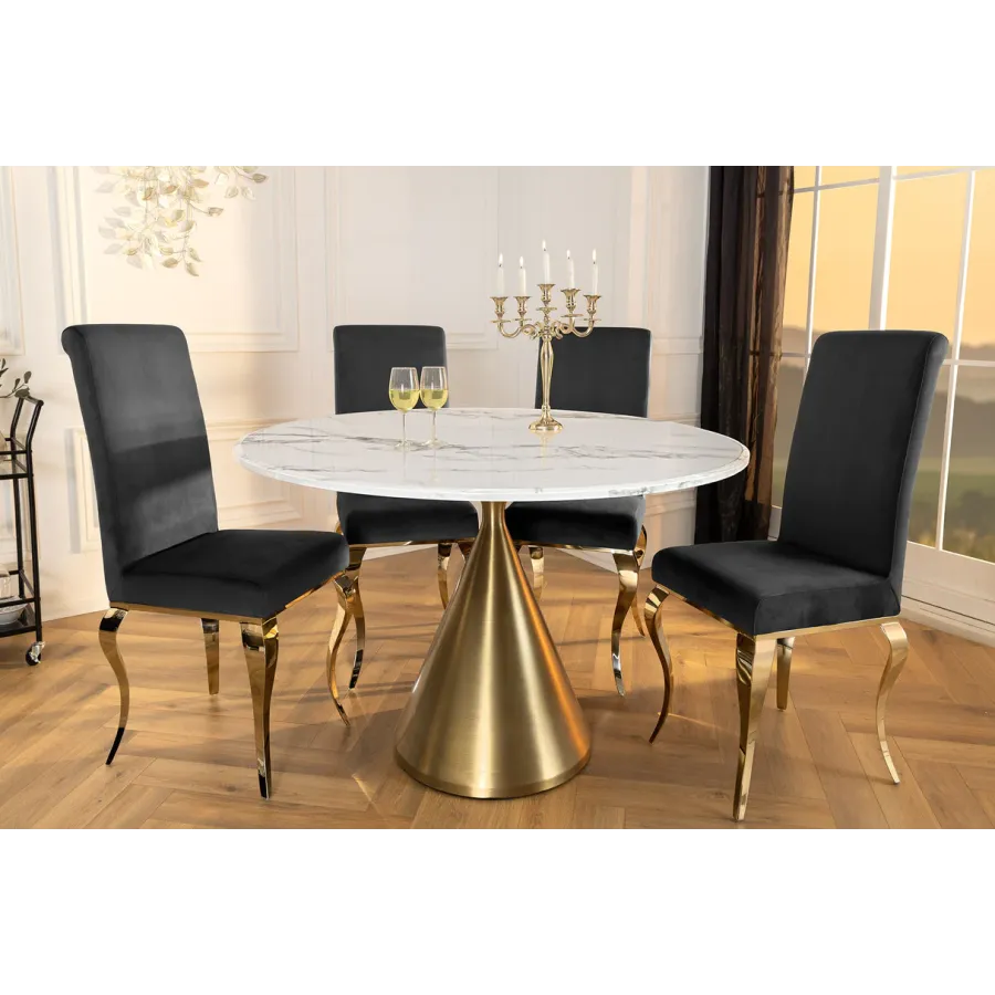 Invicta Stół okrągły ELEGANCIA blat optyka marmuru Ø 130cm / 45898