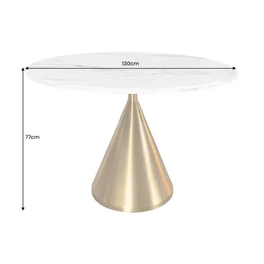 Invicta Stół okrągły ELEGANCIA blat optyka marmuru Ø 130cm / 45898