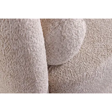 Invicta Sofa tapicerowana ART DECO 3 osobowa beżowe bouclé 200cm / 44509