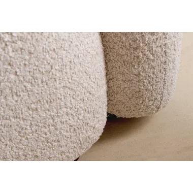 Invicta Sofa tapicerowana ART DECO 3 osobowa beżowe bouclé 200cm / 44509