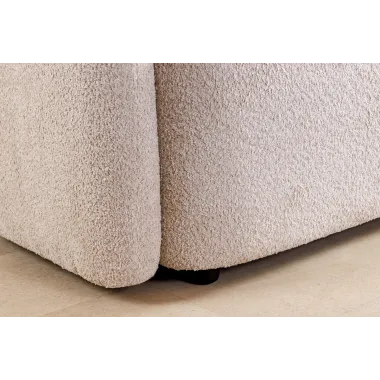 Invicta Sofa tapicerowana ART DECO 3 osobowa beżowe bouclé 200cm / 44509