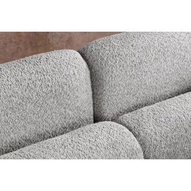 Invicta Sofa tapicerowana ART DECO 3 osobowa szare bouclé 200cm / 44508