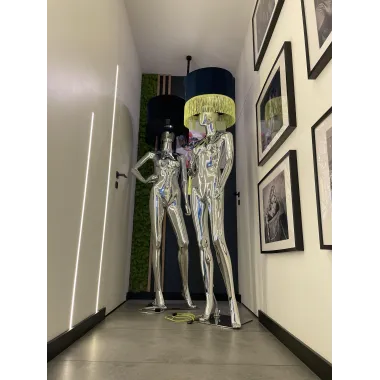 Lampa podłogowa LADY SILVER z abażurem 180cm