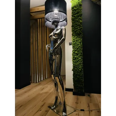 Lampa podłogowa LADY SILVER z abażurem 180cm