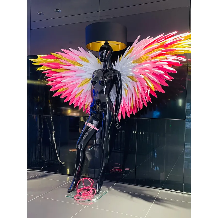 Lampa podłogowa LADY ANGEL BLACK & CRAYON 180cm