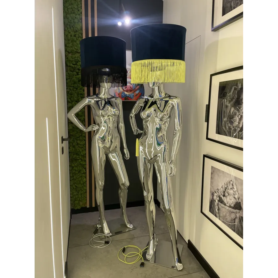 Lampa podłogowa LADY SILVER z abażurem 180cm