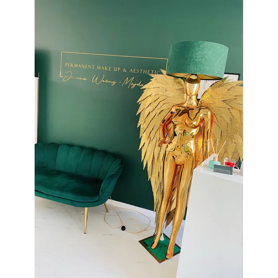 Lampa podłogowa LADY ANGEL GOLD & GREEN 180cm