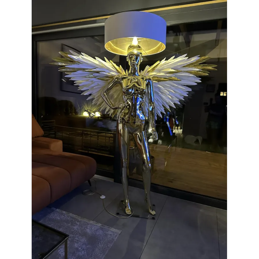 Lampa podłogowa LADY ANGEL GOLD & WHITE 180cm