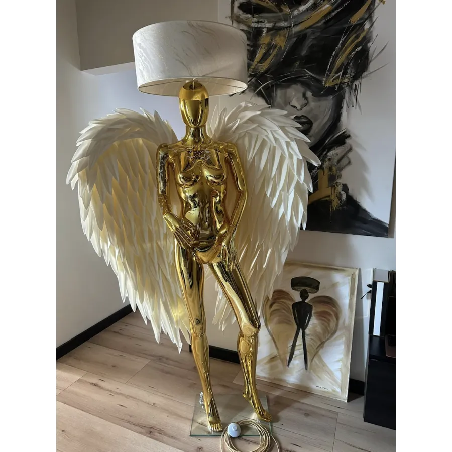 Lampa podłogowa LADY ANGEL GOLD & WHITE 180cm