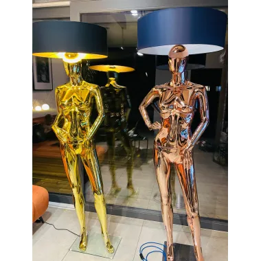 Lampa podłogowa LADY BLACK z abażurem 180cm