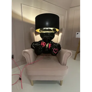 Lampa stołowa BEAR PINK LOGO z abażurem 75cm