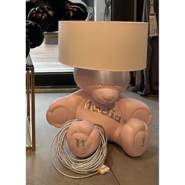 Lampa stołowa BEAR PINK LOGO z abażurem 75cm