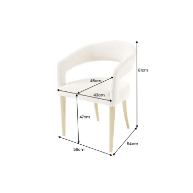 Invicta Krzesło BOUTIQUE beżowa tkanina strukturalna ze złotymi nogami / 45923