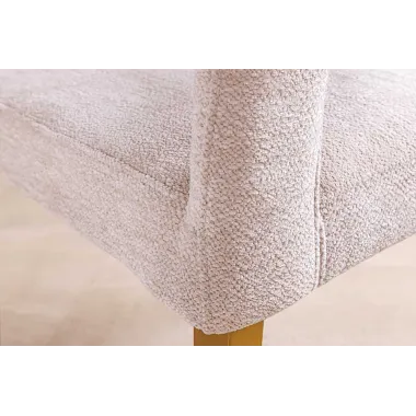 Invicta Krzesło BOUTIQUE beżowa tkanina strukturalna ze złotymi nogami / 45923