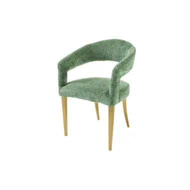 Invicta  Krzesło BOUTIQUE Zielone tkanina strukturalna ze złotymi nogami / 45924