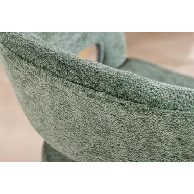 Invicta  Krzesło BOUTIQUE Zielone tkanina strukturalna ze złotymi nogami / 45924