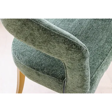 Invicta  Krzesło BOUTIQUE Zielone tkanina strukturalna ze złotymi nogami / 45924