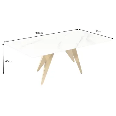 Invicta Stolik kawowy ART LIVING ceramiczny biały blat 130cm / 46204