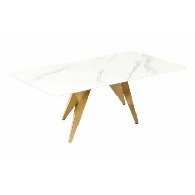 Invicta Stolik kawowy ART LIVING ceramiczny biały blat 130cm / 46204