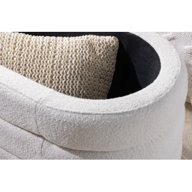 Invicta Ławka do siedzenia VOQUE kremowo-białe bouclé 115cm / 43387