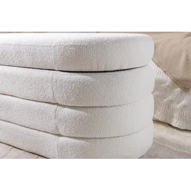 Invicta Ławka do siedzenia VOQUE kremowo-białe bouclé 115cm / 43387