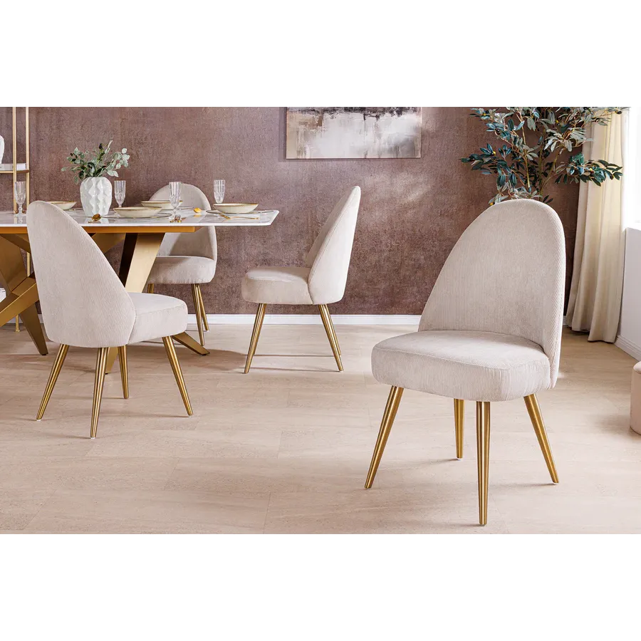 Invicta Krzesło MIA CASA sznurkowe beżowe metalowe nogi 47cm / 45926