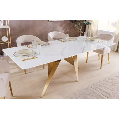 Invicta Stół do jadalni ART LIVING ceramiczny optyka białego marmuru 200cm / 46202