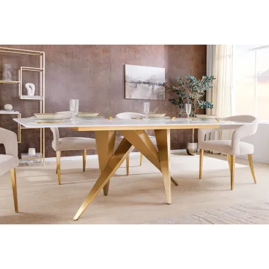 Invicta Stół do jadalni ART LIVING ceramiczny optyka białego marmuru 200cm / 46202