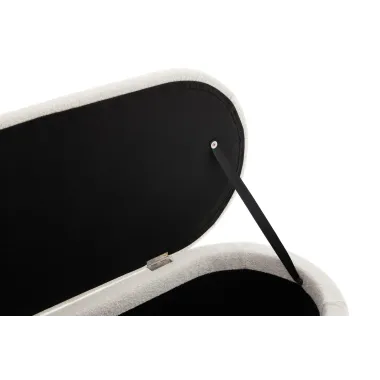 Invicta Ławka do siedzenia VOQUE kremowo-białe bouclé 110cm / 45255