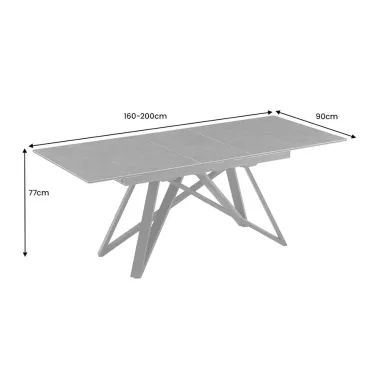Invicta Stół rozkładany do jadalni ATLAS grafit ceramiczny 160 - 200cm / 46500