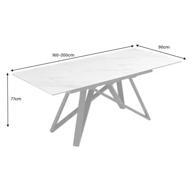 Invicta Stół rozkładany do jadalni ATLAS ceramiczny 160 - 200cm / 46497