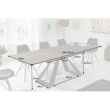 Invicta Stół rozkładany CONCORD ceramiczny dąb 180-230 cm / 6540647