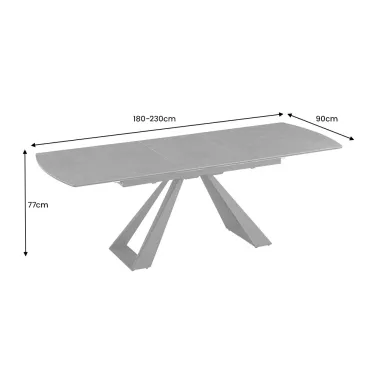 Invicta Stół rozkładany CONCORD ceramiczny grafit 180-230cm / 46499