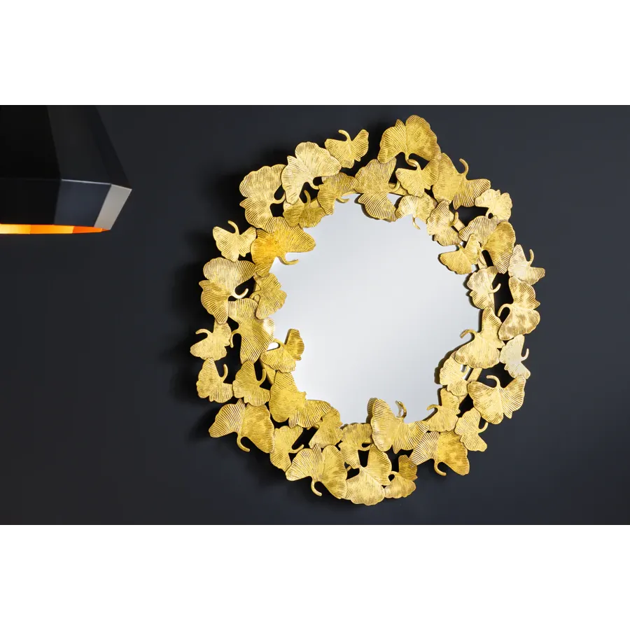 Invicta Lustro ścienne LIŚCIE GINKGO złote 70cm / 42779