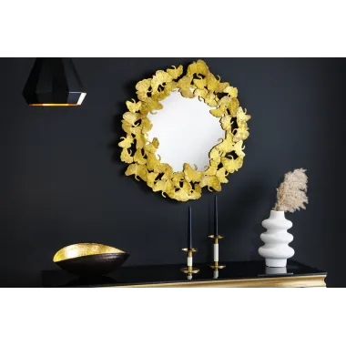 Invicta Lustro ścienne LIŚCIE GINKGO złote 70cm / 42779
