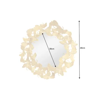 Invicta Lustro ścienne LIŚCIE GINKGO złote 70cm / 42779