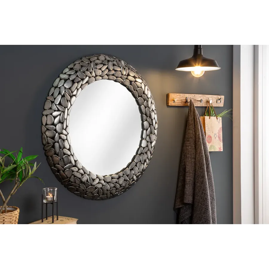 Invicta Lustro ścienne STONE MOSAIC XL srebrne 82cm / 41430