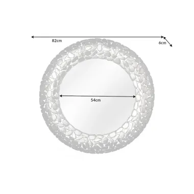 Invicta Lustro ścienne STONE MOSAIC XL srebrne 82cm / 41430