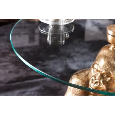 Invicta Stolik kawowy KONG złote szkło 60cm / 43518