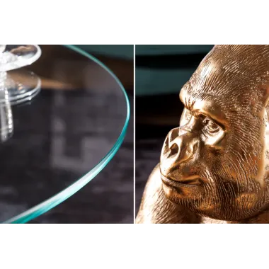 Invicta Stolik kawowy KONG złote szkło 60cm / 43518