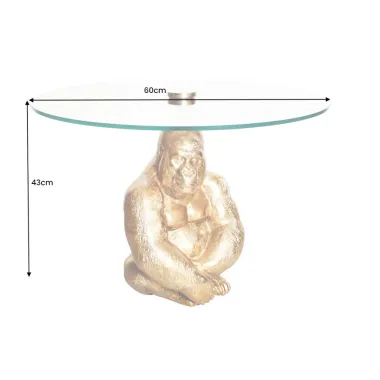 Invicta Stolik kawowy KONG złote szkło 60cm / 43518