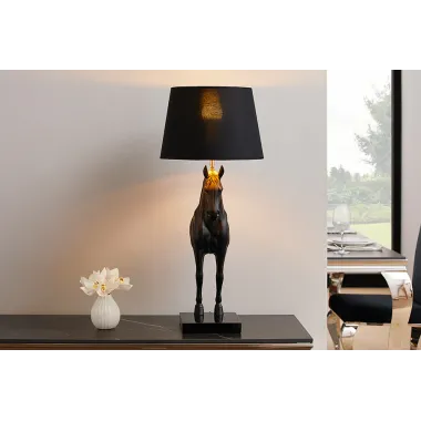 Invicta Lampa stołowa BLACK BEAUTY rzeźba konia 75cm / 45665