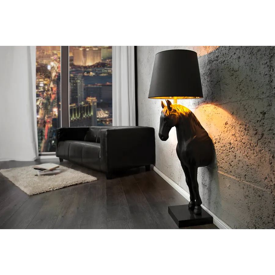 Invicta Lampa stołowa BLACK BEAUTY rzeźba konia 130cm / 6530082
