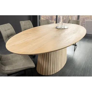 Invicta Stół do jadalni ART DECO owalny z drewna mango 220cm / 44563